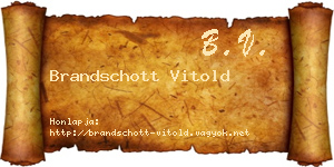 Brandschott Vitold névjegykártya
